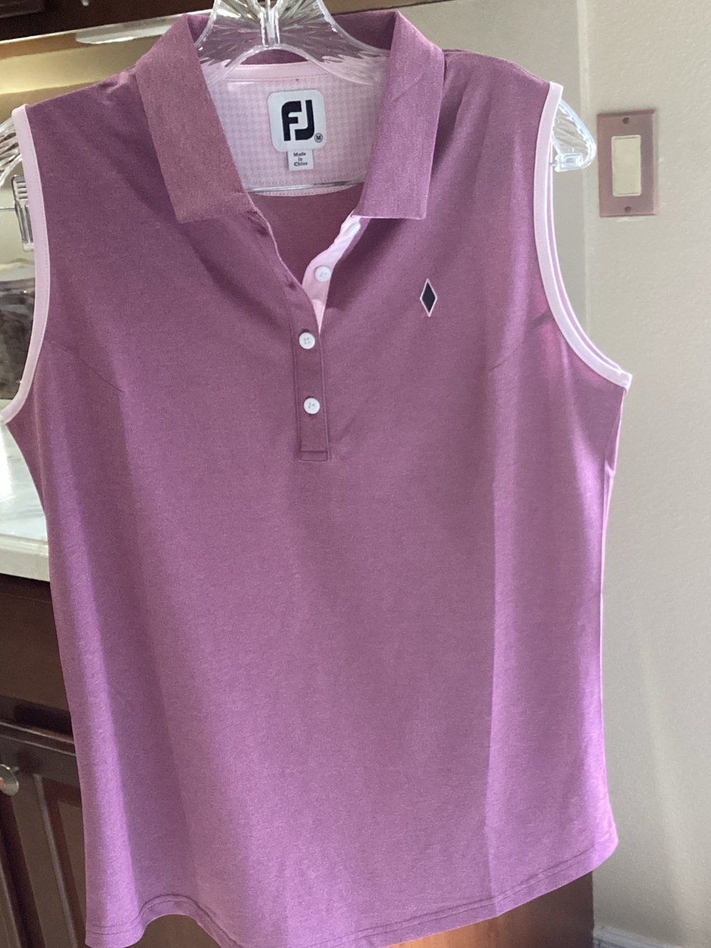 FootJoy Pink Houndstooth Collar Polo
